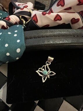 Silver Turquoise Butterfly Pendant